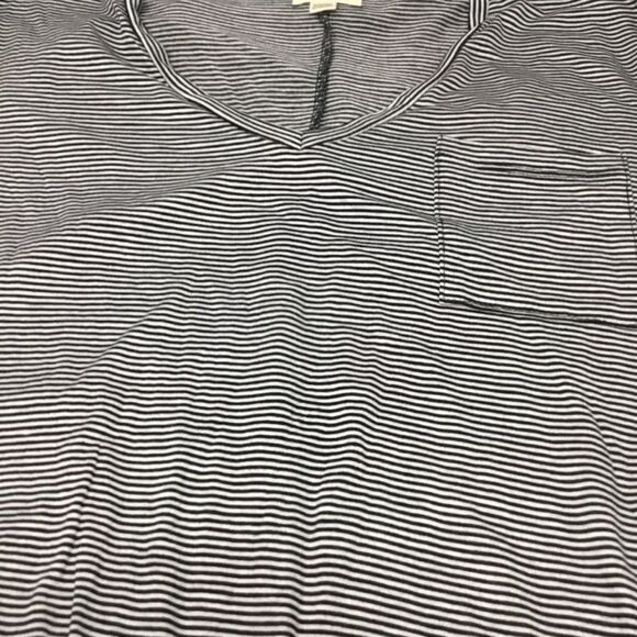 PST by Project Social T Striped V-Neck Pocket (D6) - Picture 6 of 7